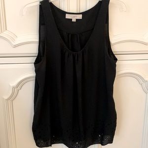 Loft black sleeveless top.  Size LP